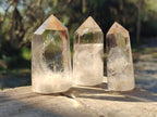 Polished Smokey Window Quartz Crystals x 12 From Madagascar - Toprock Gemstones and Minerals 