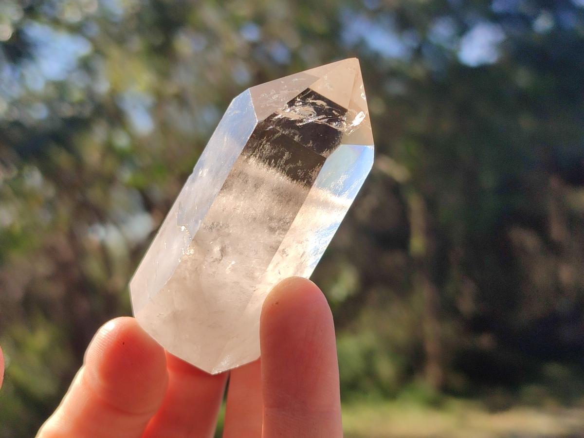 Polished Smokey Window Quartz Crystals x 12 From Madagascar - Toprock Gemstones and Minerals 