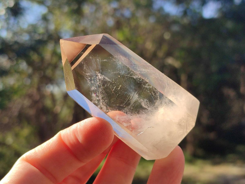 Polished Smokey Window Quartz Crystals x 12 From Madagascar - Toprock Gemstones and Minerals 
