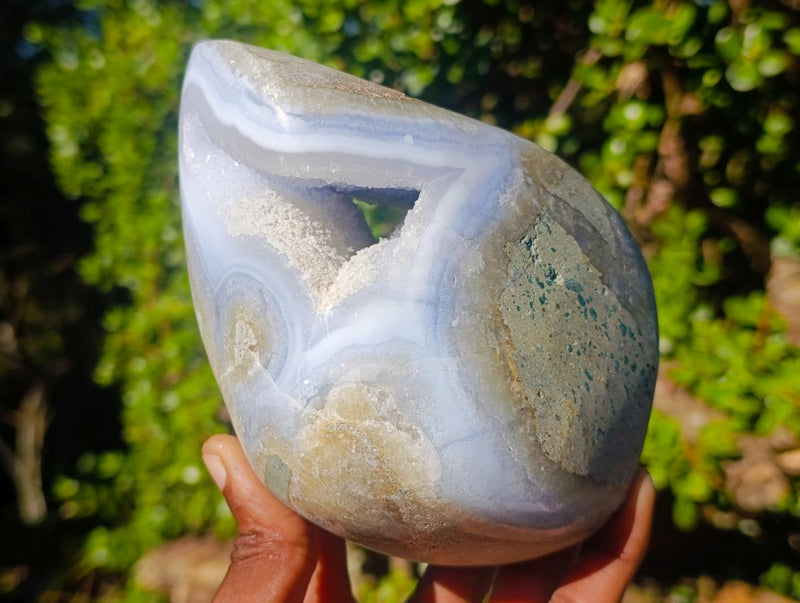 Polished Large Blue Lace Agate Free Form x 1 From Nsanje, Malawi - Toprock Gemstones and Minerals 