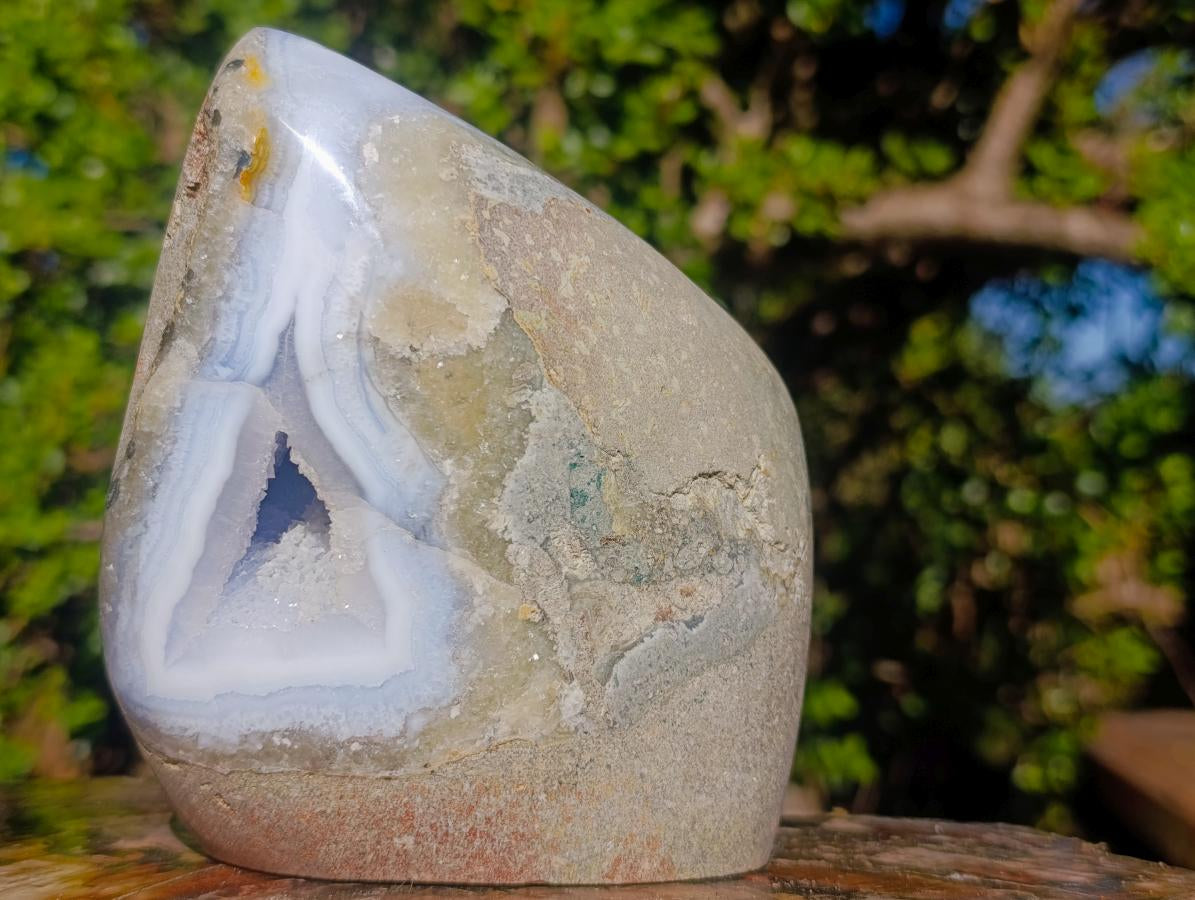 Polished Large Blue Lace Agate Free Form x 1 From Nsanje, Malawi - Toprock Gemstones and Minerals 