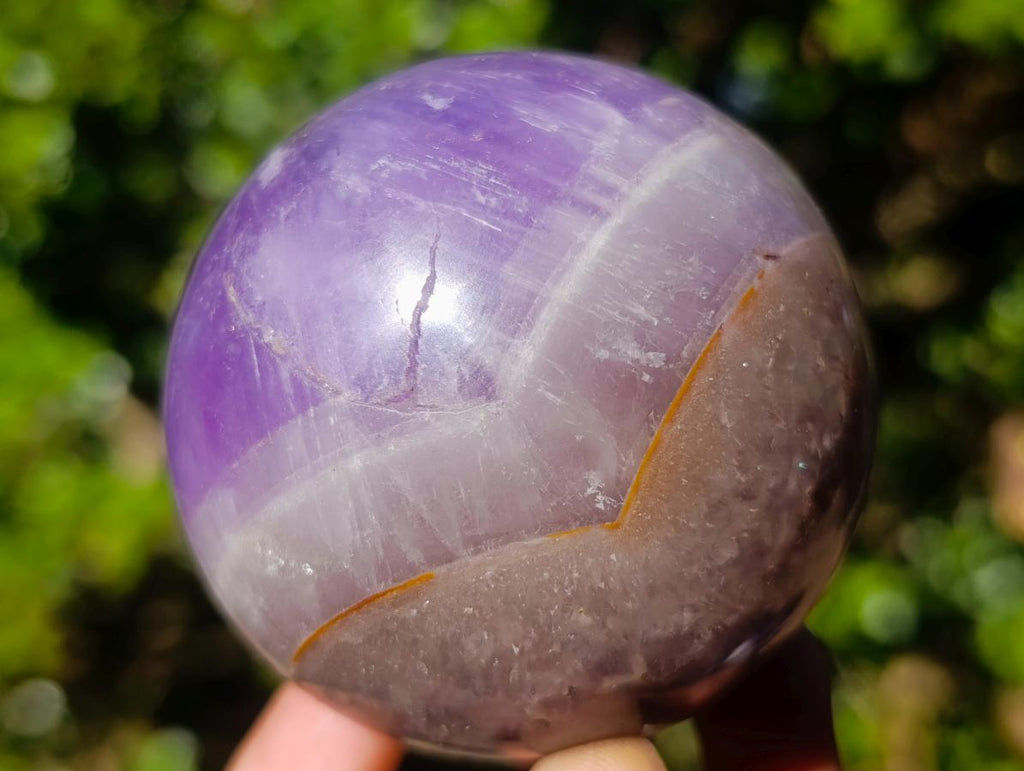Polished Chevron Amethyst Spheres x 3 From Madagascar - Toprock Gemstones and Minerals 