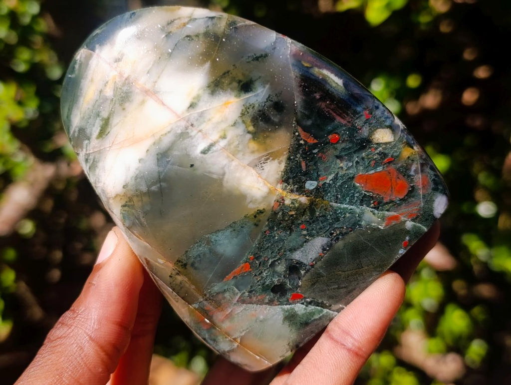 Polished Bloodstone Standing Display Pieces x 4 From Swaziland - Toprock Gemstones and Minerals 