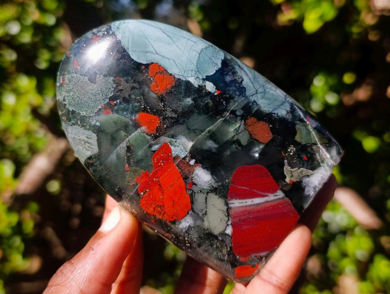 Polished Bloodstone Standing Display Pieces x 4 From Swaziland - Toprock Gemstones and Minerals 