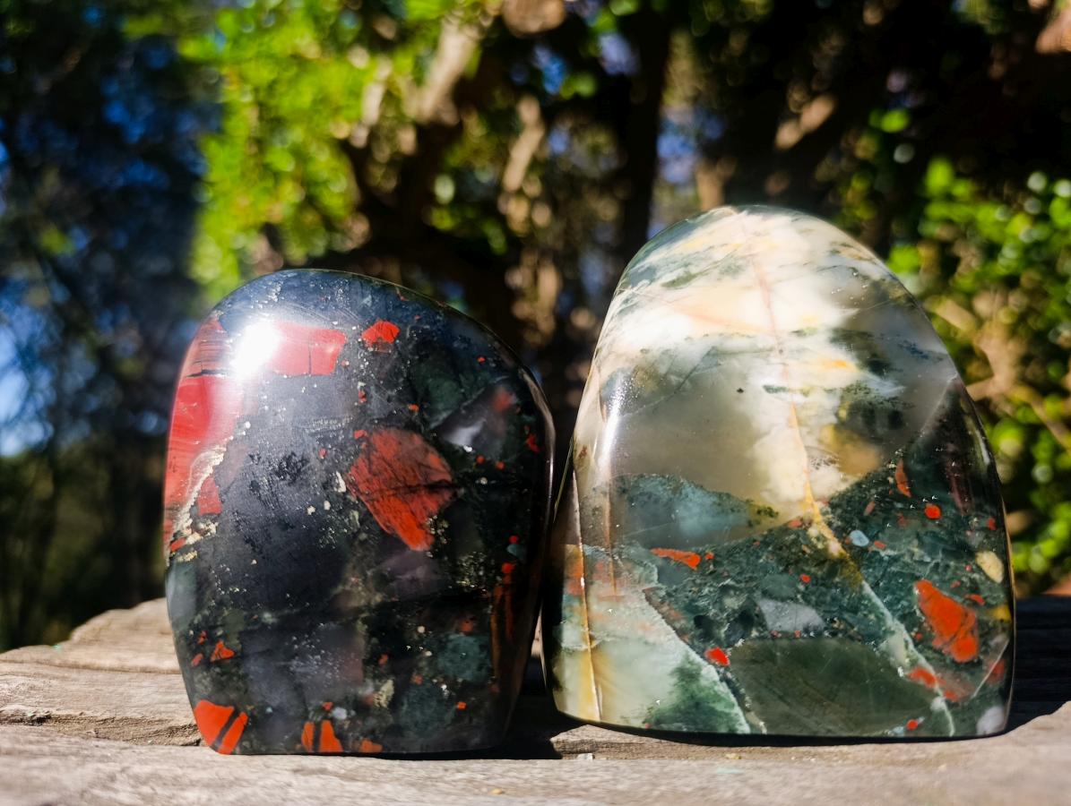 Polished Bloodstone Standing Display Pieces x 4 From Swaziland - Toprock Gemstones and Minerals 