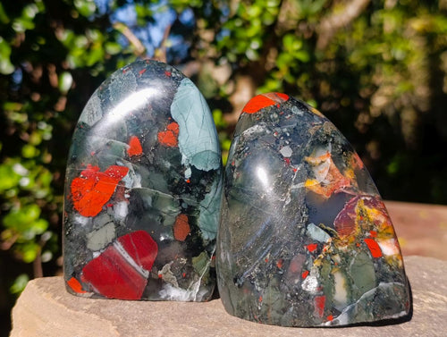Polished Bloodstone Standing Display Pieces x 4 From Swaziland - Toprock Gemstones and Minerals 