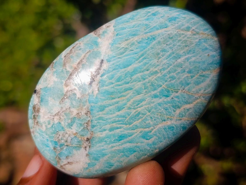 Polished Amazonite Palm Stones x 12 From Madagascar - Toprock Gemstones and Minerals 
