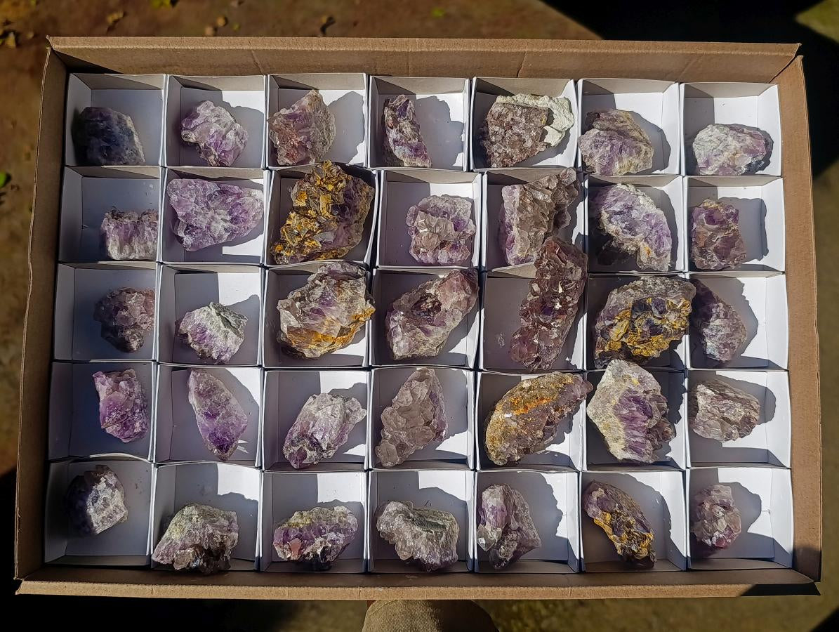 Natural Rare Amethyst Asylum Quartz Clusters x 35 From Luena, Congo - Toprock Gemstones and Minerals 