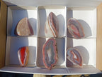 Polished One Side Red Shashe River Agate Nodules x 6 From Shashe River, Zimbabwe - Toprock Gemstones and Minerals 