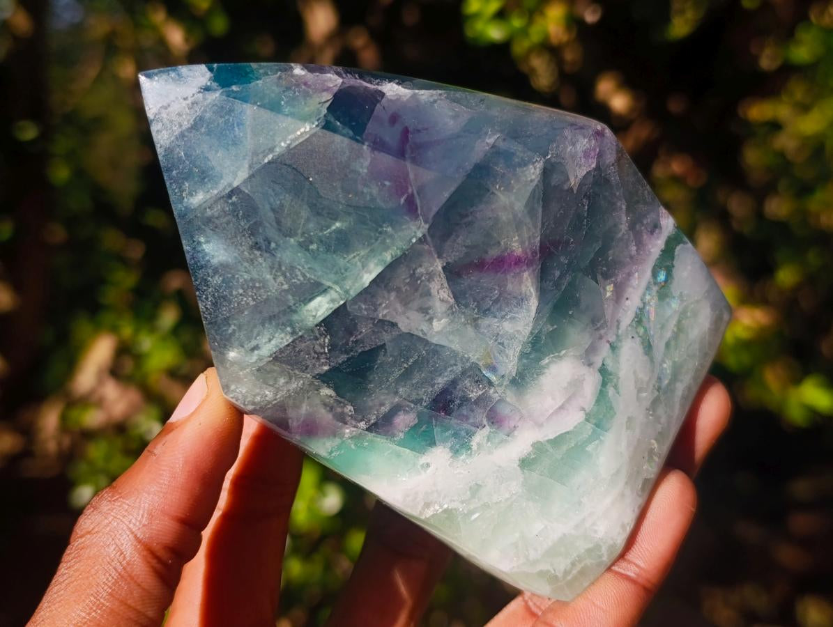 Polished Watermelon Fluorite Crystal Points x 3 From Uis, Namibia - Toprock Gemstones and Minerals 