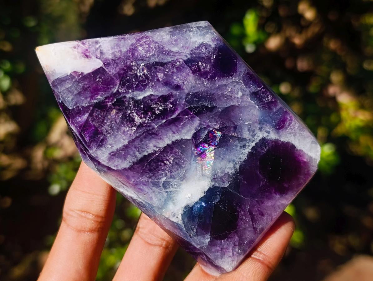 Polished Watermelon Fluorite Crystal Points x 3 From Uis, Namibia - Toprock Gemstones and Minerals 