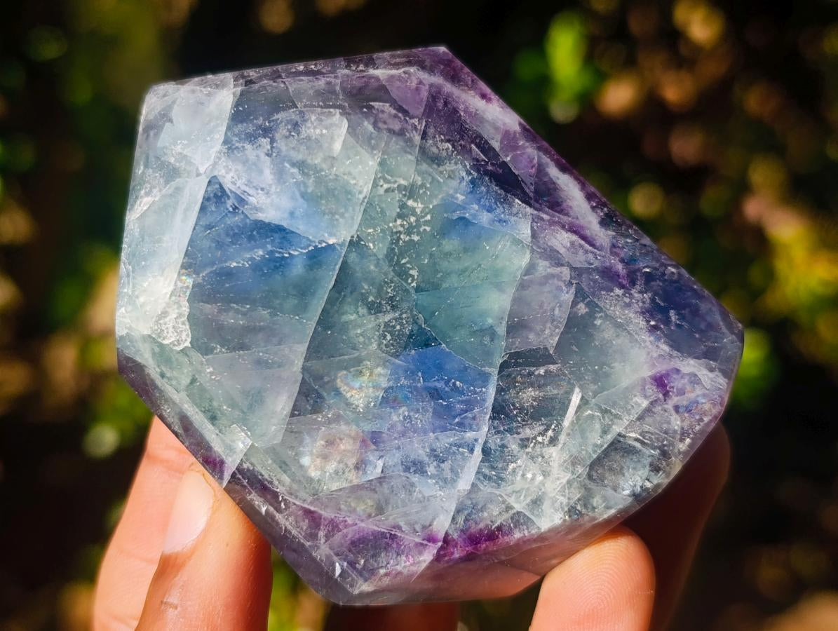 Polished Watermelon Fluorite Crystal Points x 3 From Uis, Namibia - Toprock Gemstones and Minerals 