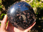 Polished Large "Water Sapphire" Standing Display Piece with Sillimanite x 1 From Ambatofinandrahana, Madagascar - Toprock Gemstones and Minerals 
