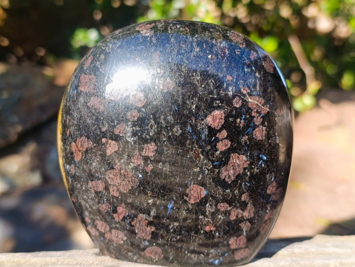 Polished Large "Water Sapphire" Standing Display Piece with Sillimanite x 1 From Ambatofinandrahana, Madagascar - Toprock Gemstones and Minerals 