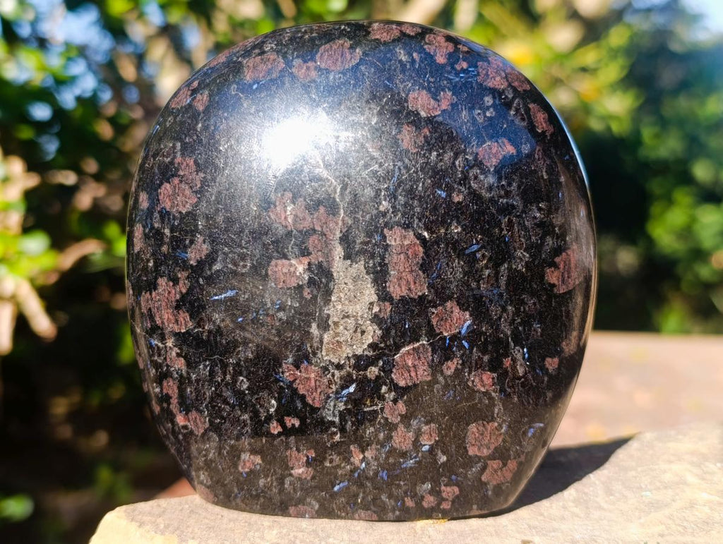 Polished Large "Water Sapphire" Standing Display Piece with Sillimanite x 1 From Ambatofinandrahana, Madagascar - Toprock Gemstones and Minerals 