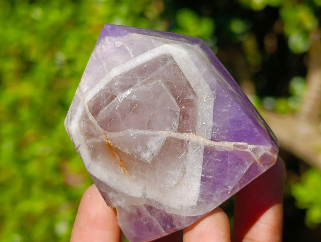 Polished Chevron Amethyst Display Crystals x 6 From Madagascar - Toprock Gemstones and Minerals 