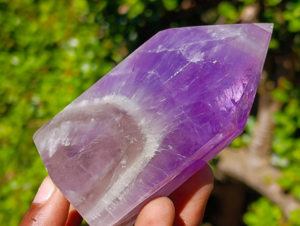Polished Chevron Amethyst Display Crystals x 6 From Madagascar - Toprock Gemstones and Minerals 