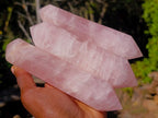 Polished Double Terminated Gemmy Rose Quartz Crystals x 6 From Madagascar - Toprock Gemstones and Minerals 