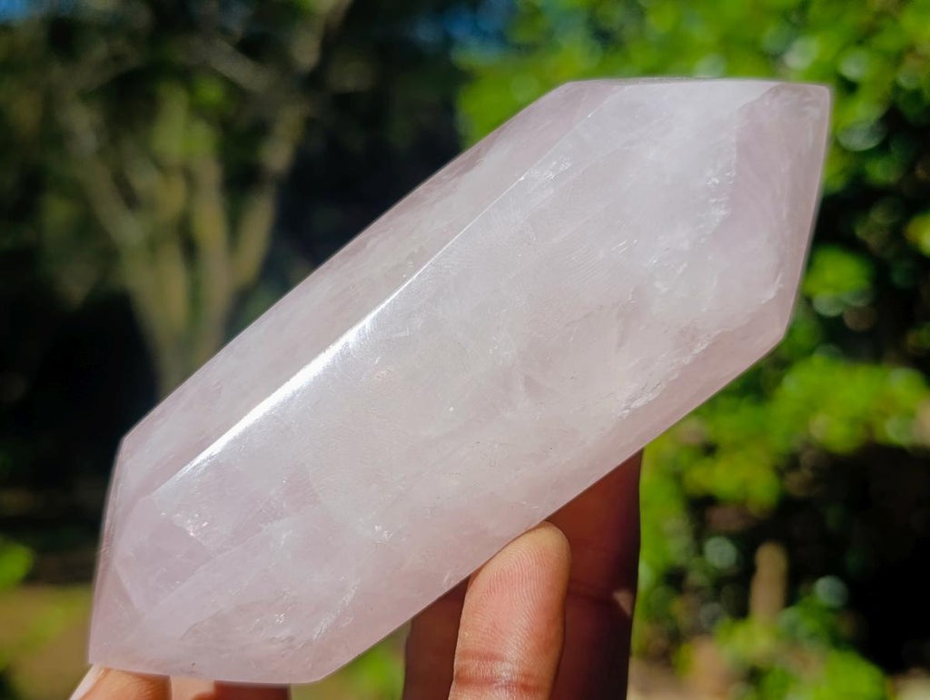 Polished Double Terminated Gemmy Rose Quartz Crystals x 6 From Madagascar - Toprock Gemstones and Minerals 