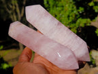 Polished Double Terminated Gemmy Rose Quartz Crystals x 6 From Madagascar - Toprock Gemstones and Minerals 