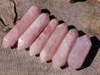 Polished Double Terminated Gemmy Rose Quartz Crystals x 6 From Madagascar - Toprock Gemstones and Minerals 