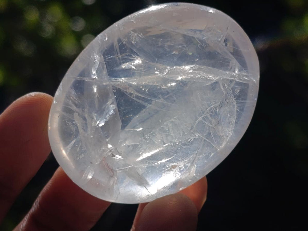 Polished Girasol Pearl Quartz Palm Stones x 24 From Ambatondrazaka, Madagascar - Toprock Gemstones and Minerals 