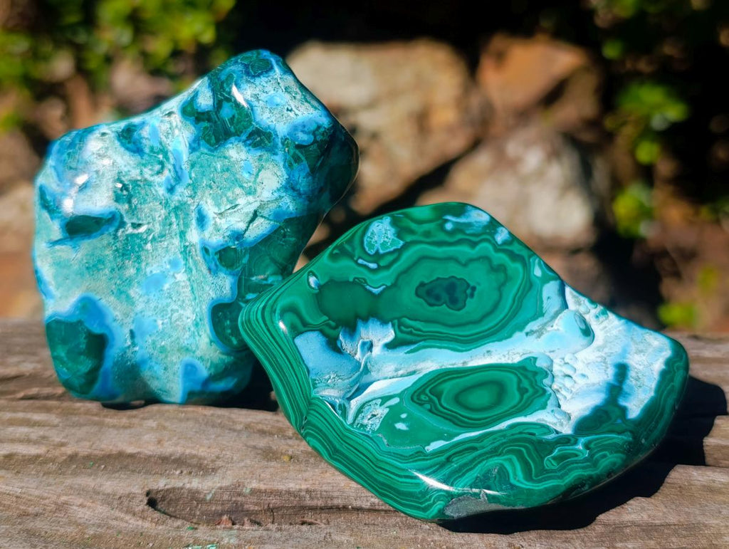 Polished Malacolla Free Forms x 4 From Kulukuluku, Congo - Toprock Gemstones and Minerals 
