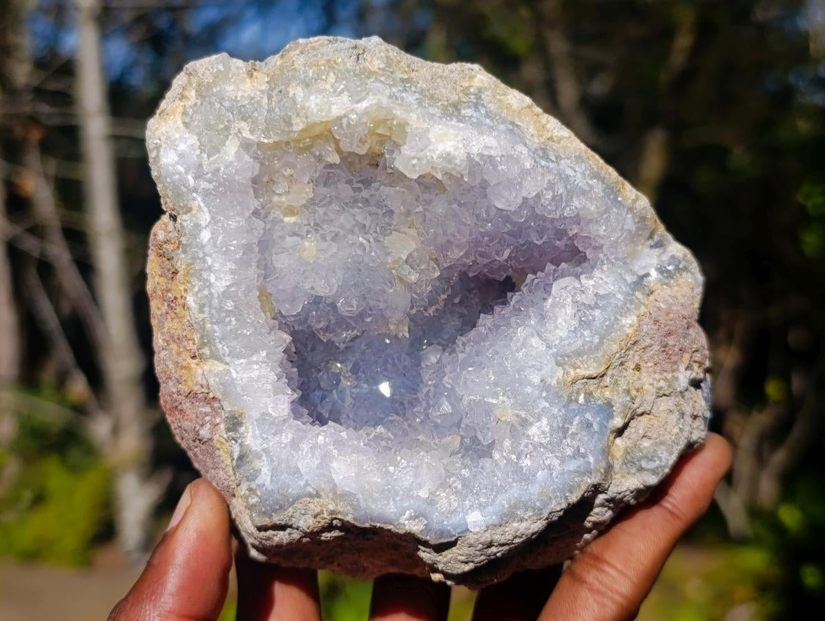 Natural Blue Lace Agate Geode and a Specimen x 2 From Nsanje, Malawi - Toprock Gemstones and Minerals 