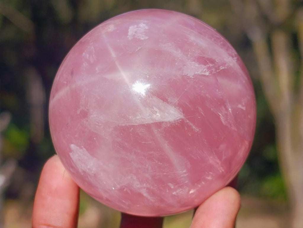 Polished Gemmy Star Rose Quartz Spheres x 4 From Madagascar - Toprock Gemstones and Minerals 
