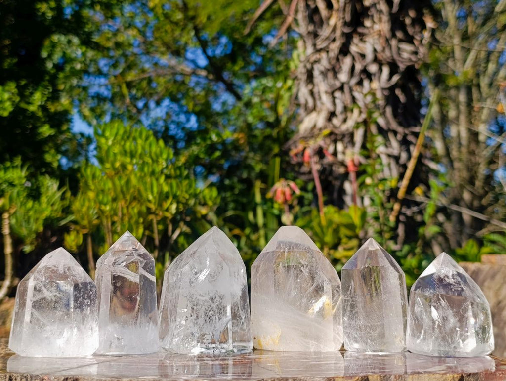 Polished Clear Quartz Display Crystals x 6 From Madagascar - Toprock Gemstones and Minerals 