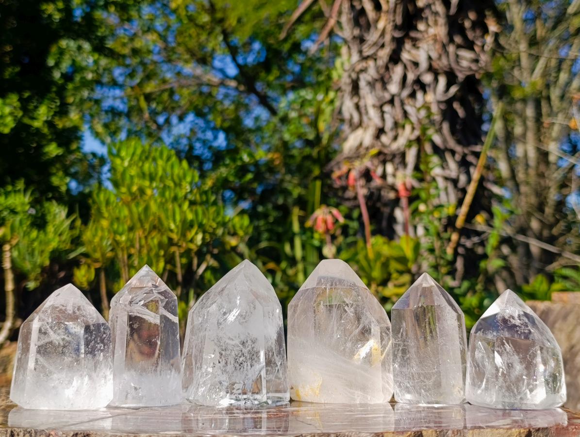 Polished Clear Quartz Display Crystals x 6 From Madagascar - Toprock Gemstones and Minerals 