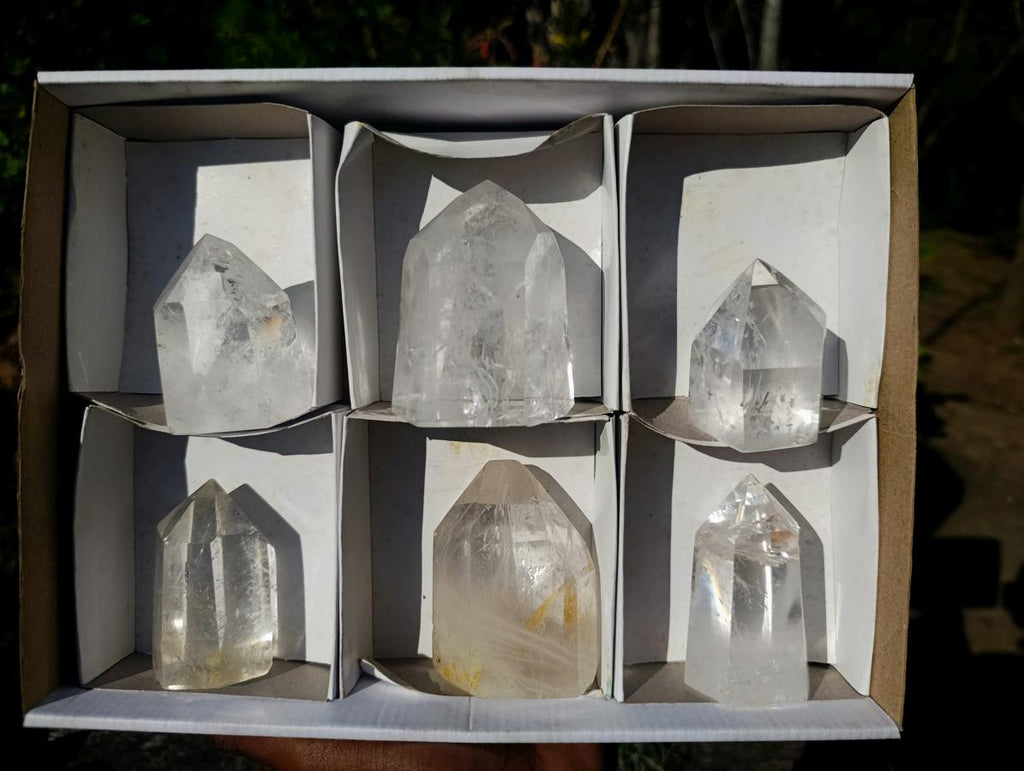 Polished Clear Quartz Display Crystals x 6 From Madagascar - Toprock Gemstones and Minerals 