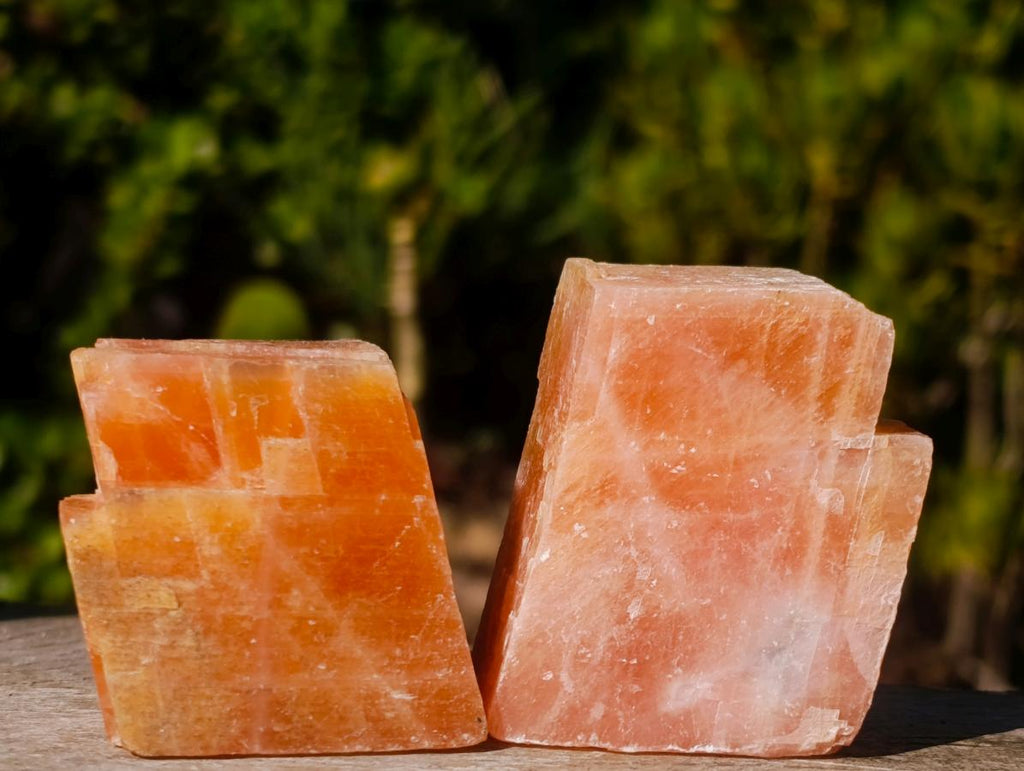 Natural Rhombohedral Sunset Orange Calcite Specimens x 24 From Spitzkop, Namibia - Toprock Gemstones and Minerals 