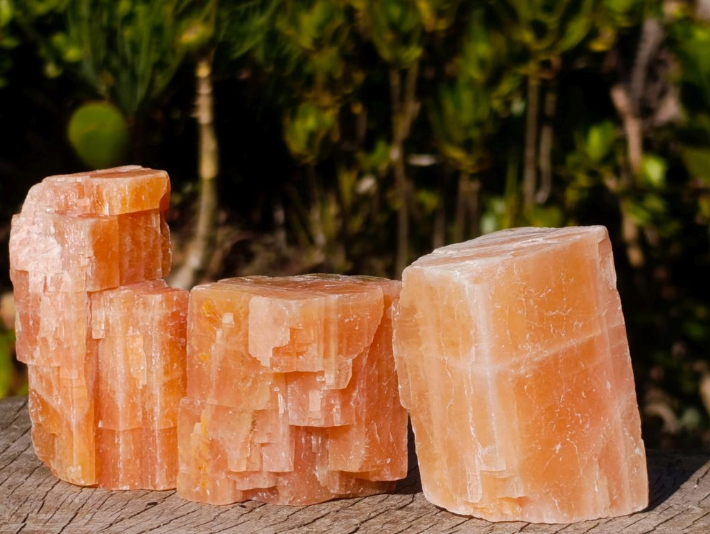 Natural Rhombohedral Sunset Orange Calcite Specimens x 24 From Spitzkop, Namibia - Toprock Gemstones and Minerals 