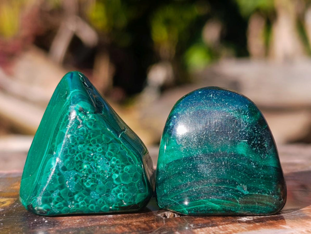 Polished Flower Banded Malachite Free Forms x 70 From Congo - Toprock Gemstones and Minerals 