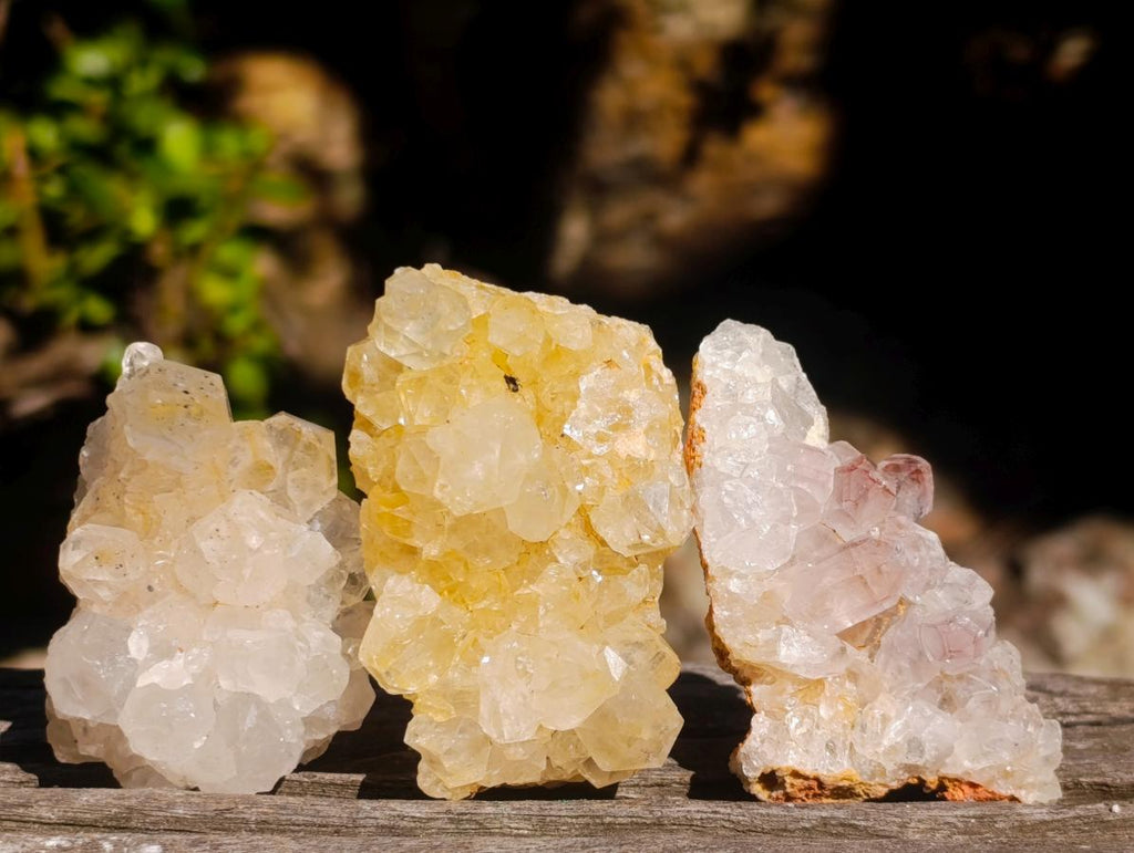 Natural Golden Limonite Quartz Clusters x 36 From Solwezi, Zambia - Toprock Gemstones and Minerals 