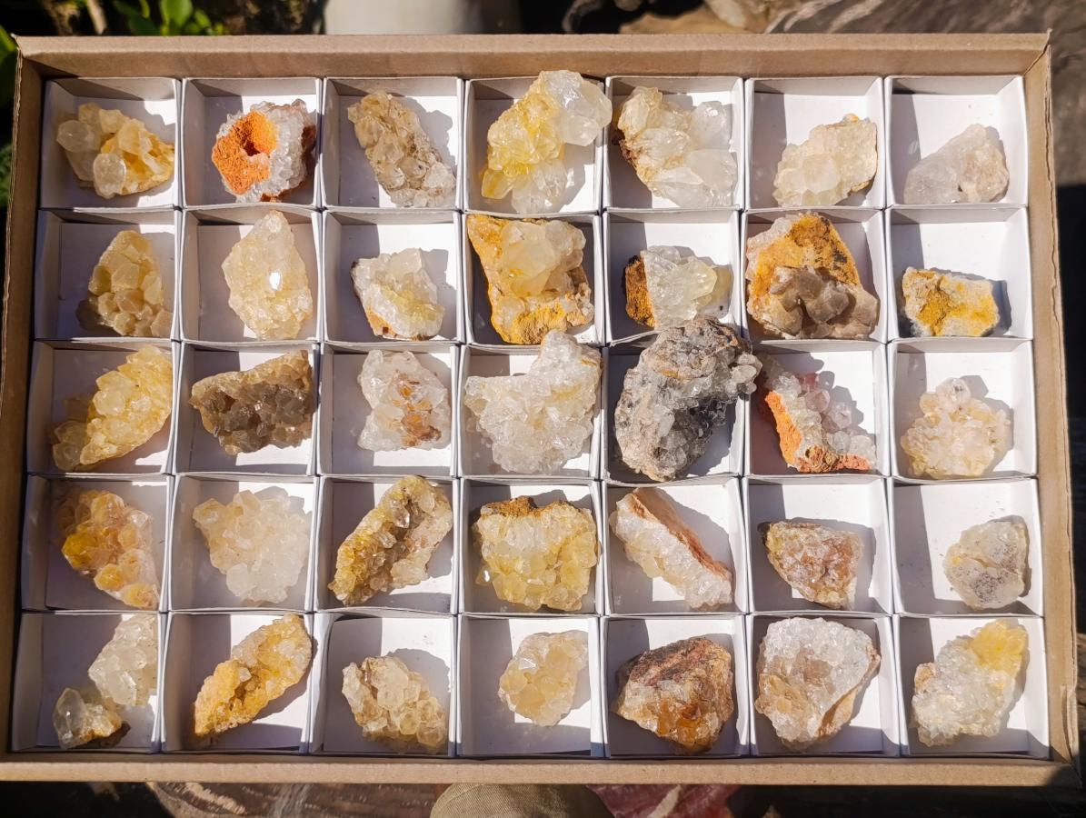 Natural Golden Limonite Quartz Clusters x 36 From Solwezi, Zambia - Toprock Gemstones and Minerals 