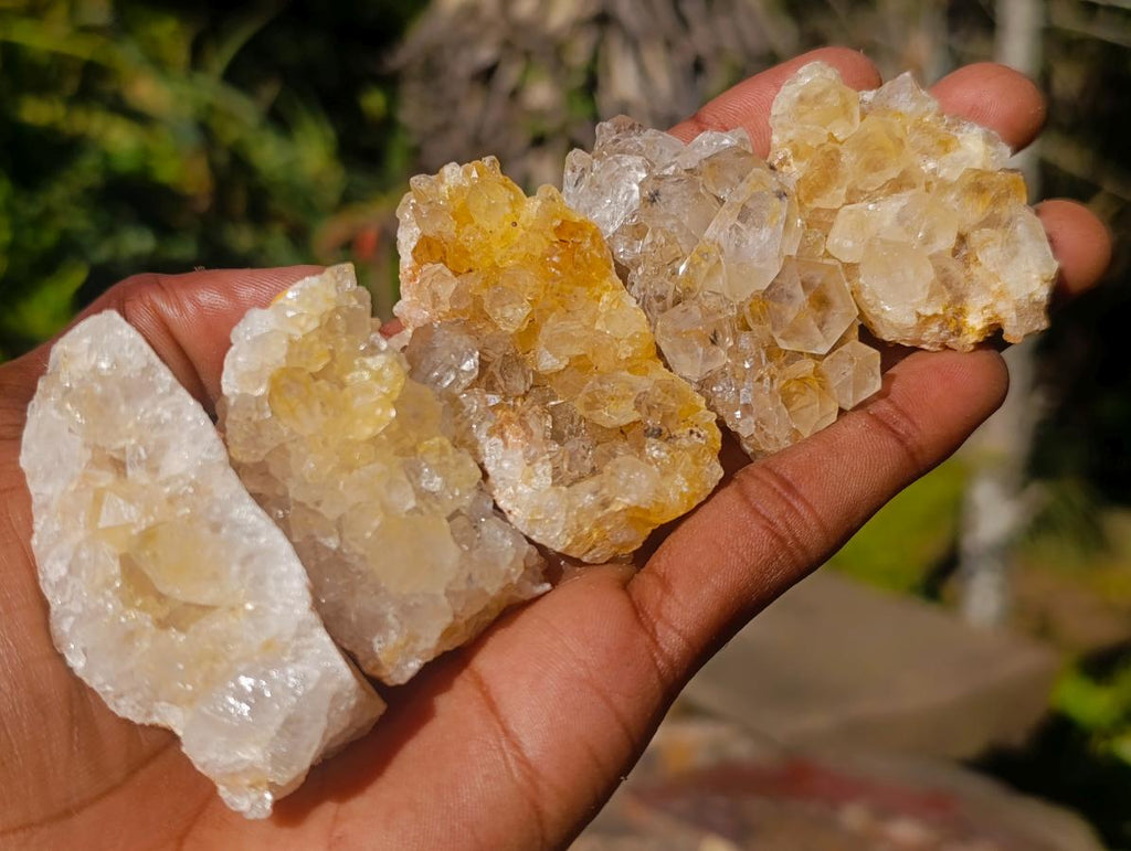 Natural Golden Limonite Quartz Clusters x 36 From Solwezi, Zambia - Toprock Gemstones and Minerals 