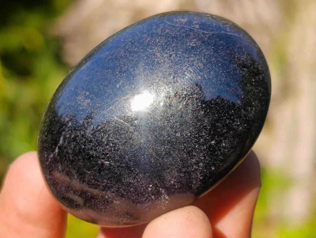 Polished Black Tourmaline Galets x 12 From Madagascar - Toprock Gemstones and Minerals 