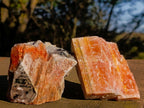 Natural Rhombohedral Sunset Orange Calcite Specimens x 6 From Spitzkop, Namibia