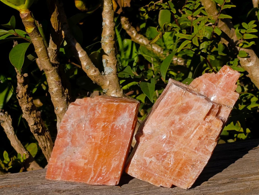 Natural Rhombohedral Sunset Orange Calcite Specimens x 6 From Spitzkop, Namibia