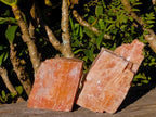 Natural Rhombohedral Sunset Orange Calcite Specimens x 6 From Spitzkop, Namibia