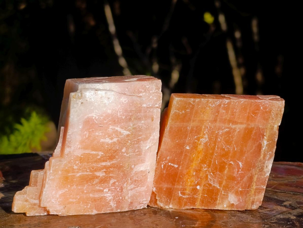 Natural Rhombohedral Sunset Orange Calcite Specimens x 6 From Spitzkop, Namibia
