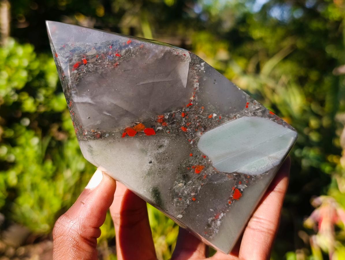 Polished Bloodstone Display Crystals x 2 From Swaziland - Toprock Gemstones and Minerals 