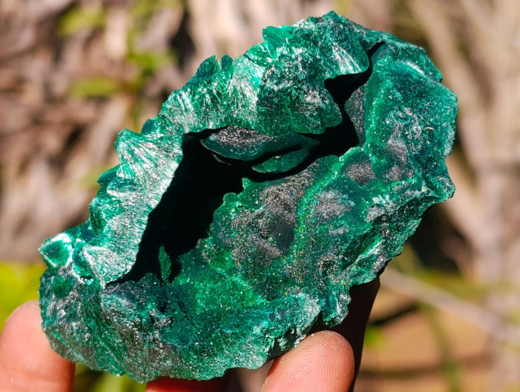 Natural Silky Malachite Specimens x 6 From Kasompe, Congo