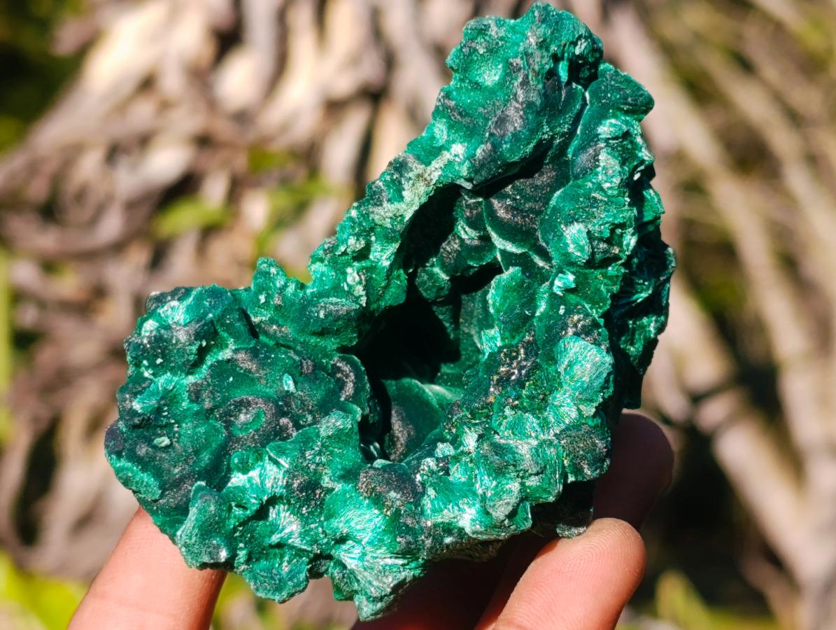 Natural Silky Malachite Specimens x 6 From Kasompe, Congo