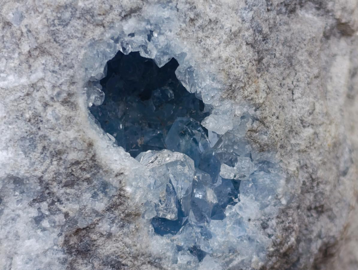 Natural XL Blue Celestite Geode Specimen x 1 From Sakoany, Madagascar - Toprock Gemstones and Minerals 