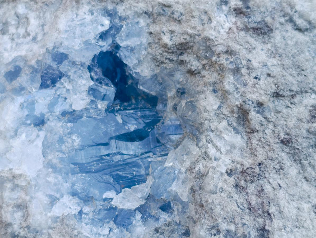 Natural XL Blue Celestite Geode Specimen x 1 From Sakoany, Madagascar - Toprock Gemstones and Minerals 