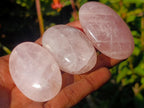 Polished Gemmy Rose Quartz Palm Stones x 36 From Madagascar - Toprock Gemstones and Minerals 