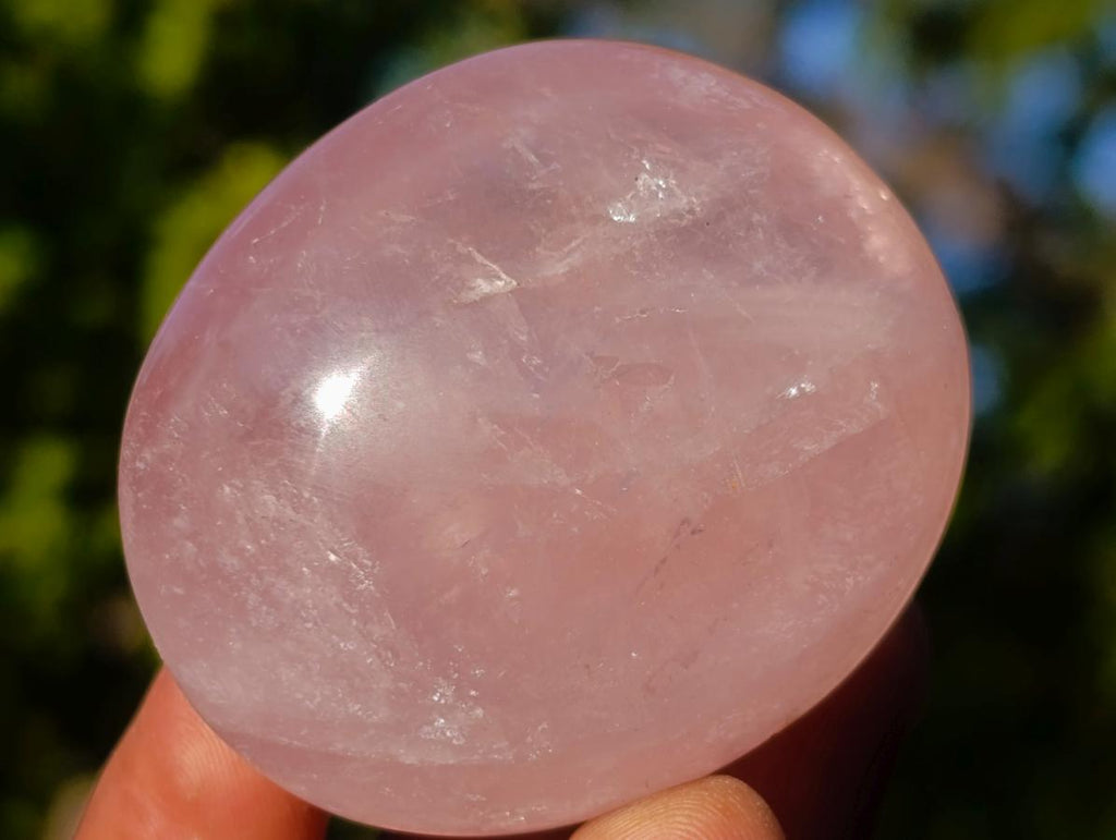 Polished Gemmy Rose Quartz Palm Stones x 36 From Madagascar - Toprock Gemstones and Minerals 